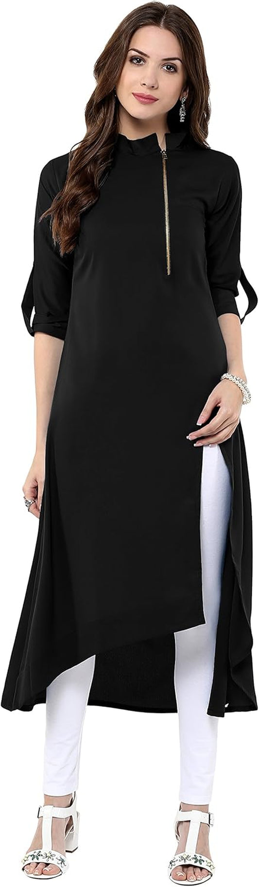 Indian Women'S Black Kurta Kurti Top Tunic Casual Wear Kurta for Women